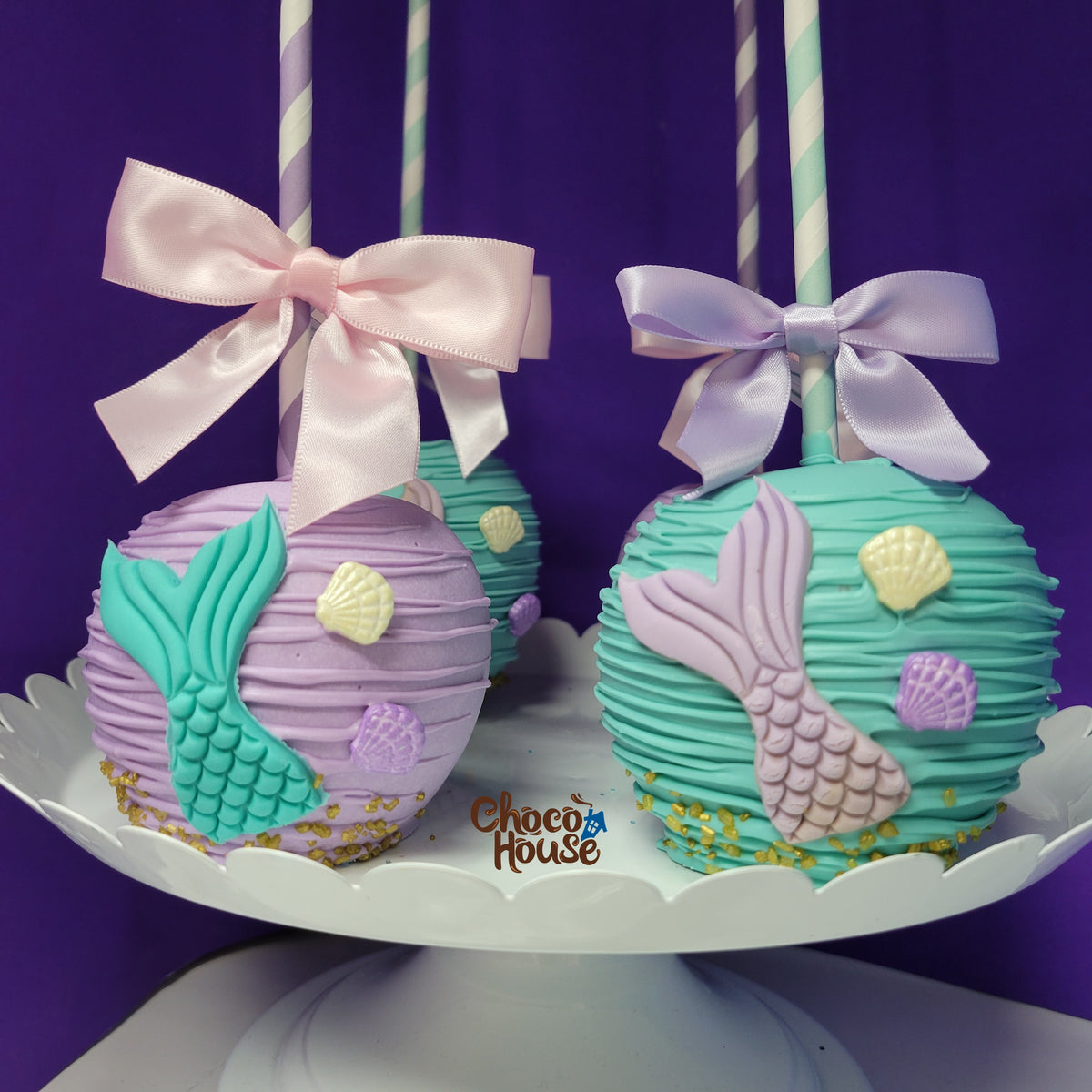 Mermaid Candy Apples Chocolate Candy Apple Edible Mermaid Tail 10 App