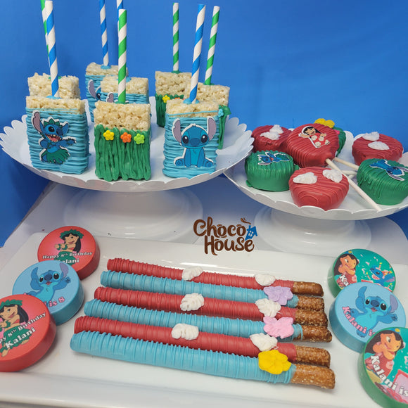 Lilo and Stitch inspired themed treats bundle . Birthday . 48 piecee