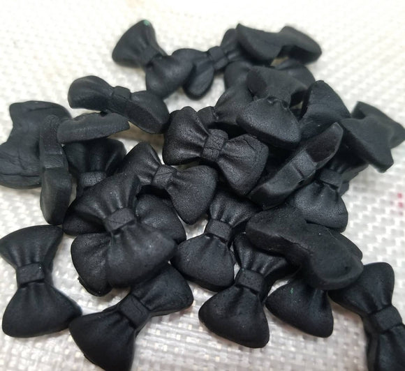 Black Bows for cupcake or treats toppers, Wedding/ Groom tie .