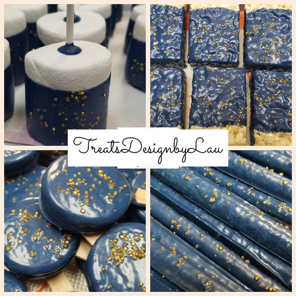 48ct Bundle for candy table.  Blue and gold sprinkles to match your theme.