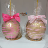 Gold candy apple / pink drizzle . Chocolate candy apple  10 pieces