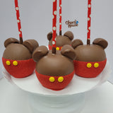 4 Mickey mouse Chocolate Candy Apples.