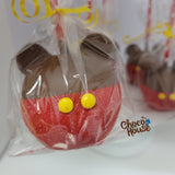 4 Mickey mouse Chocolate Candy Apples.