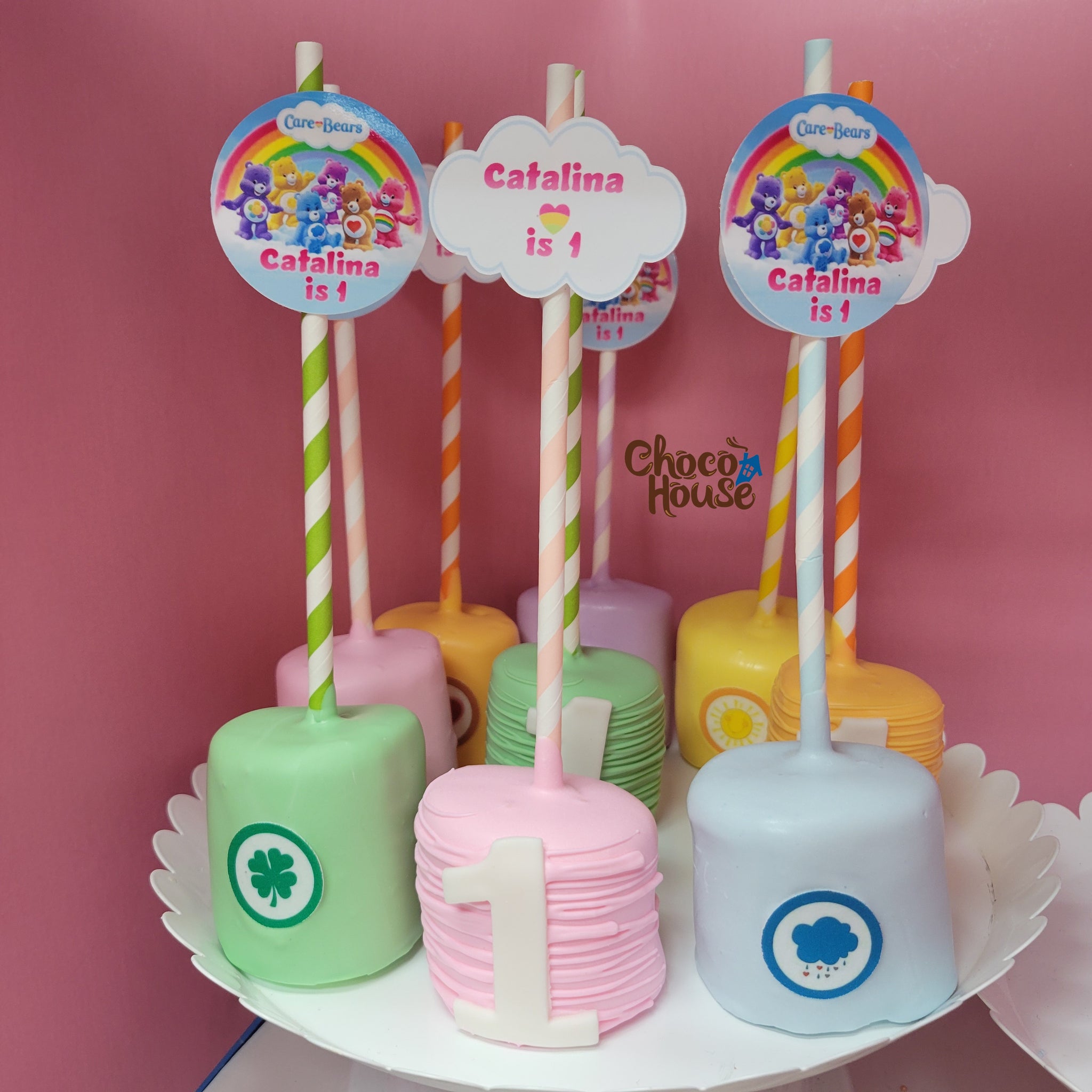 Care bears inspired Party favors rainbow pastel colors Candy table tre –  Choco House By Laura