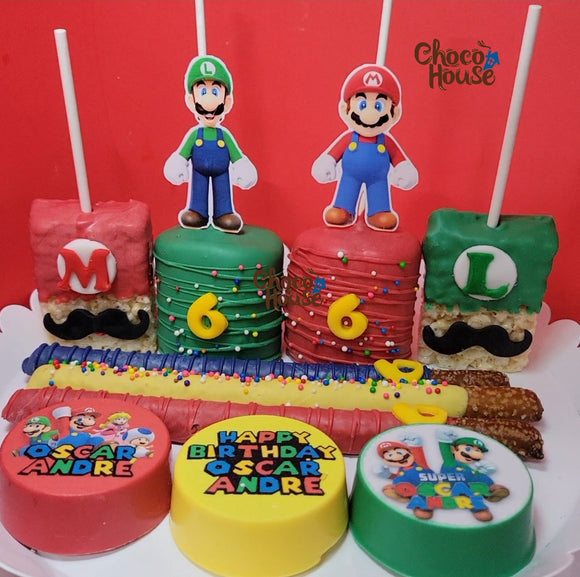 Mario Bros inspired treats theme Birthday boy treats. Mario and Luigi . 48p Bundle