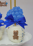 Teddy bear blue ballons Baby Shower apples Teddy bear themed.  10 Piece Chocolate Candy Apples