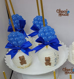 Teddy bear blue ballons Baby Shower apples Teddy bear themed.  10 Piece Chocolate Candy Apples