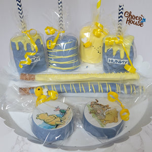 Winnie Pooh Classic chocolate treats Candy table for a baby shower Party bundle favors hunny pot. 48 pieces