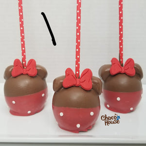 Minnie mouse Chocolate Candy Apples. 9 pcs.