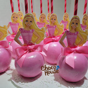 Barbie candy apples, chocolate covered. Barbie inspired themed. 10 apples