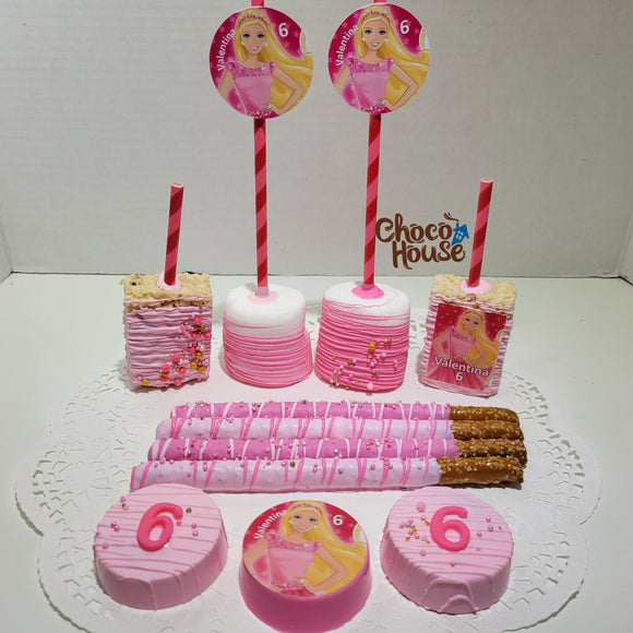 Barbie Doll Silhouette inspired themed treats bundle for candy table. 48 pc. Pink color
