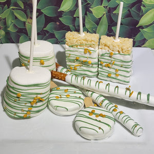 48p Jungle Safari treats colors White, Green & Gold Party Favors. Wedding,  Aniversary,  Birthday.