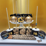 30 pc Gold and Black treats bundle for Graduation, Birthday, Anniversary