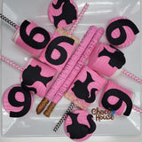 Barbie Doll Silhouette inspired themed treats bundle for candy table. 48 pc. Pink/black