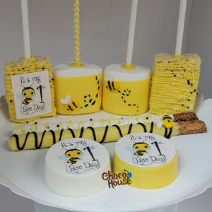 First Bee day Bumble bee themed treats bundle. Bee theme for 1st Birthday. 48 pieces