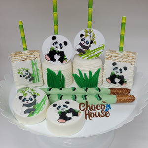 Panda bear themed treats Bamboo  bundle. Baby Shower / Birthday/ candy table 48 pieces