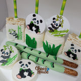Panda bear themed treats Bamboo  bundle. Baby Shower / Birthday/ candy table 48 pieces