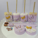 Butterfly themed treats bundle. lilac and gold 48 pc.