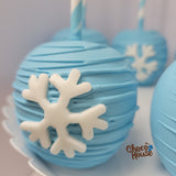 Winter Wonderland chocolate candy apples, candy table. Snowflakes themed. 10 apples