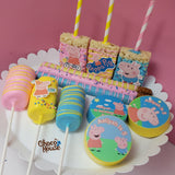 Peppa pig inspired theme party favors . Chocolate treats. 48 pc.