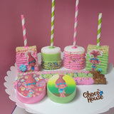 Princess Poppy Troll inspired theme treats. Party favors.  48 pc.