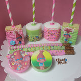 Princess Poppy Troll inspired theme treats. Party favors.  48 pc.