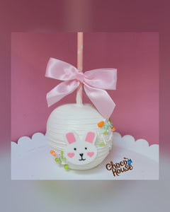 Easter bunny Chocolate Candy Apples. 6 pc