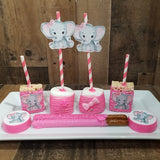 Pink Baby Shower elephant themed / treats bundle /48 pieces