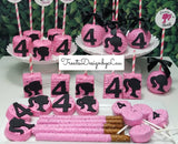 Barbie Doll silhouette treats bundle for candy table. 30 pieces Bright Pink color