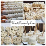White and  Gold sprinkles Bundle treats. 48 pcs.