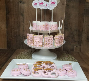 Pink/gold treats bundle candy table. Princess themed. 48 pcs
