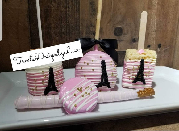 Paris themed inspired treats bundle for candy table. Eiffel tower deco –  Choco House By Laura