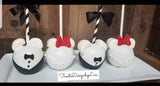 Mickey and Minnie mouse inspired Wedding chocolate candy apples, candy table. Bride and groom . 9 apples
