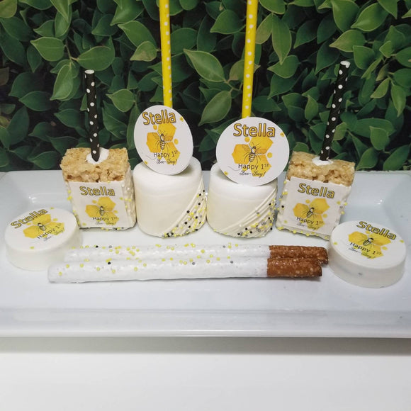 48 pc Bee themed treats bundle for candy table. Happy Bee day