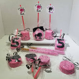 Barbie Doll silhouette treats bundle for candy table. 30 pieces Bright Pink color