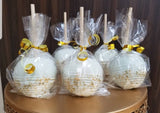 White/Gold Chocolate Candy Apples. 10 pieces