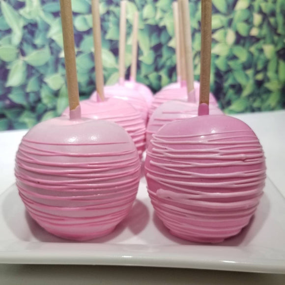 Chocolate candy apples/ two pink shades colors/ Baby Shower/Birthday/ pink color. 10 apples