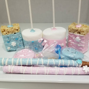 Baby it's cold outside themed treats bundle gender reveal. Winter wonderland candy table. 48 pcs