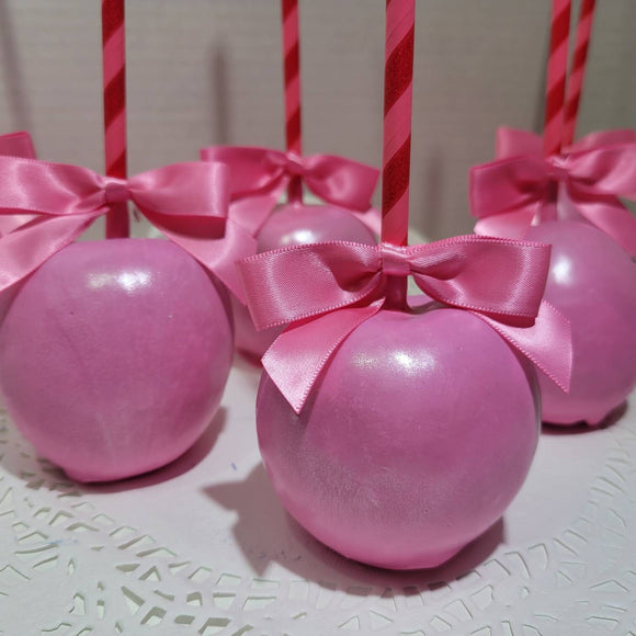Pink Chocolate candy apples, princess / candy table. 10 apples.