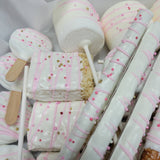 48p Baby shower/ Birthday treats bundle candy table. White/ Pink / sprinkles