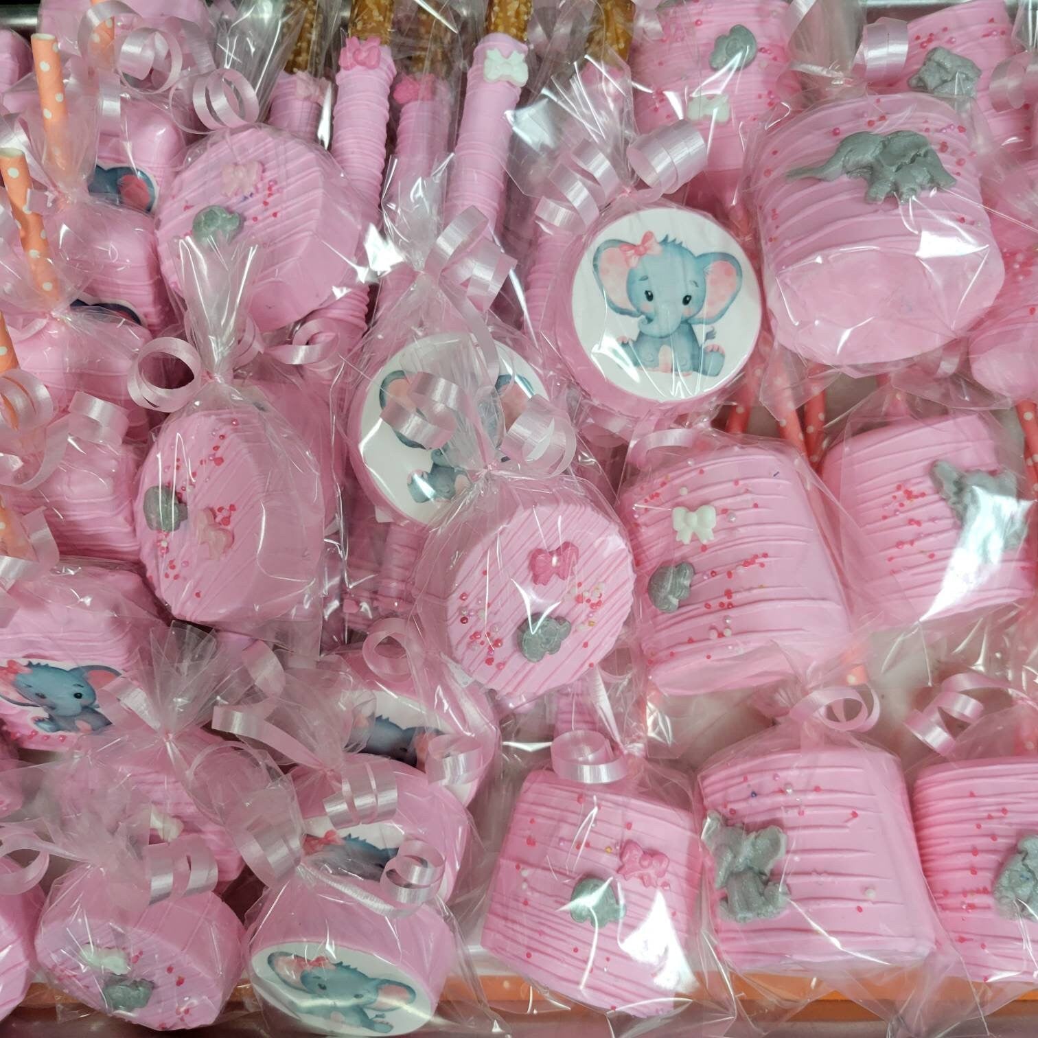60 p Baby shower girl treats bundle candy table. Baby girl. Pink / whi –  Choco House By Laura
