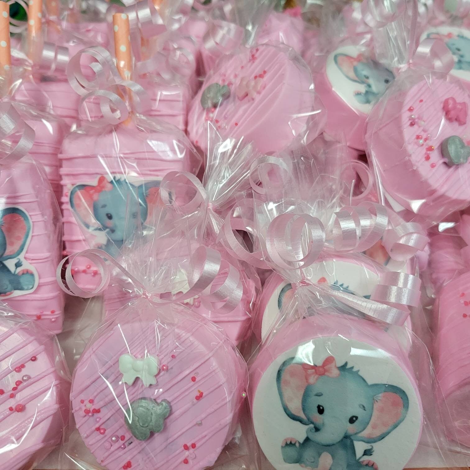 14lb+ Pink Girl Baby Shower Candy Buffet - Elephant (Serves 24-36)
