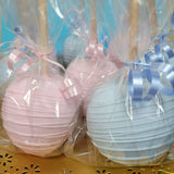 Gender reveal / Chocolate candy apples / pink and light blue color. 10 apples