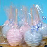 Gender reveal / Chocolate candy apples / pink and light blue color. 10 apples