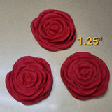 Set of 12 Fondant Roses. 1.25" .  Flowers for cupcake or treats toppers / Red fondant