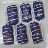 48p Blue /White drizzle & red sprinkles treats bundle for candy table.
