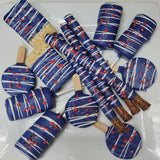 48p Blue /White drizzle & red sprinkles treats bundle for candy table.