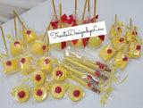 Beauty inspired themed treats bundle for candy table. 48 pc. Rose red flower