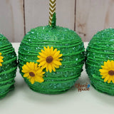 10pc Sunflower candy apples, candy table.